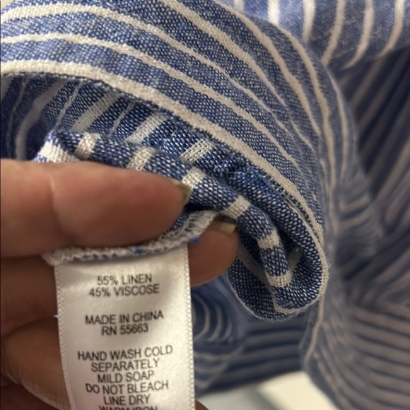 For Cynthia White and Blue Halter Sheath Midi Dress - Picture 5 of 6